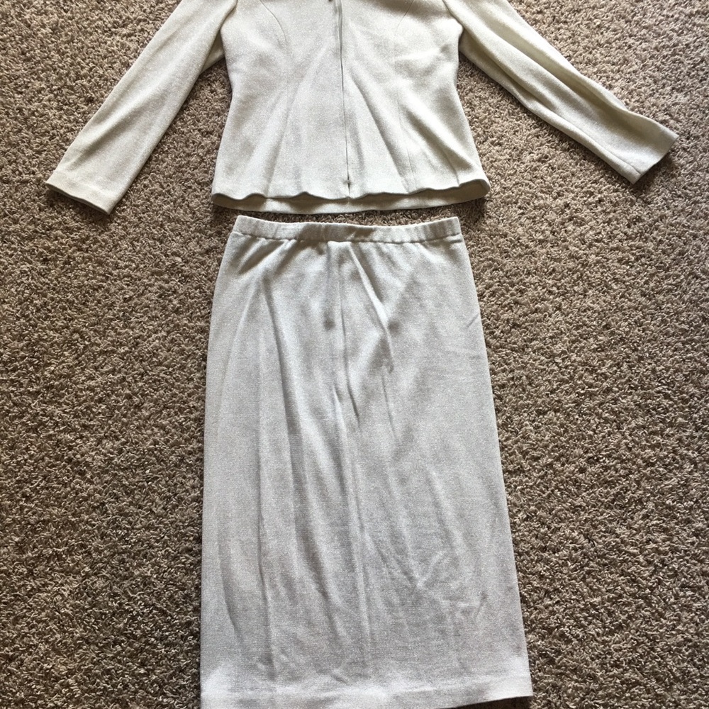 💎Donna Vinci 2 pcs metallic knit skirt suit💎